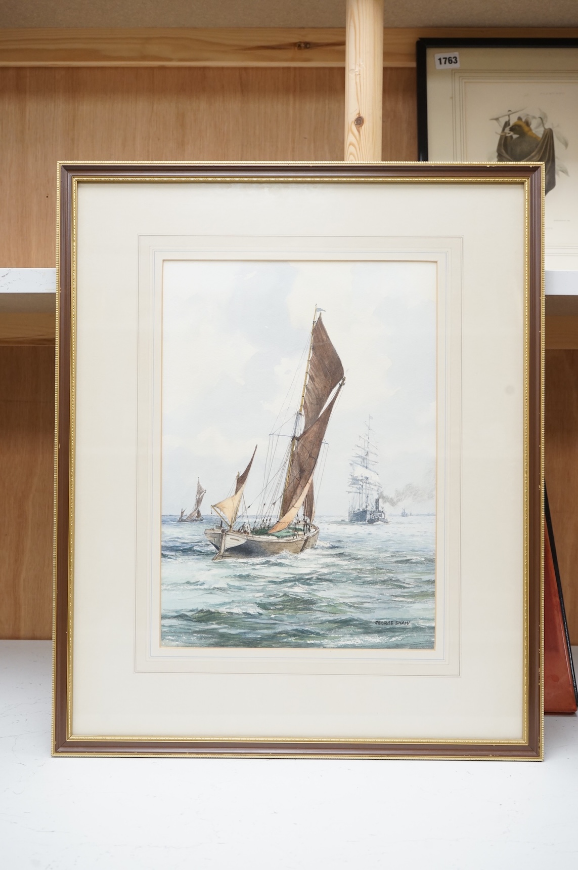 George Shaw (1929-1989), watercolour, ‘Outward Bound, Gravesend’, signed, details verso, 37 x 26cm